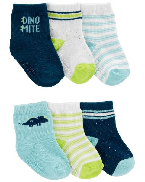 6 Pack Bootie/Socks Dino