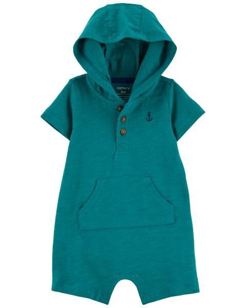 Green Henley Hood 1 Piece