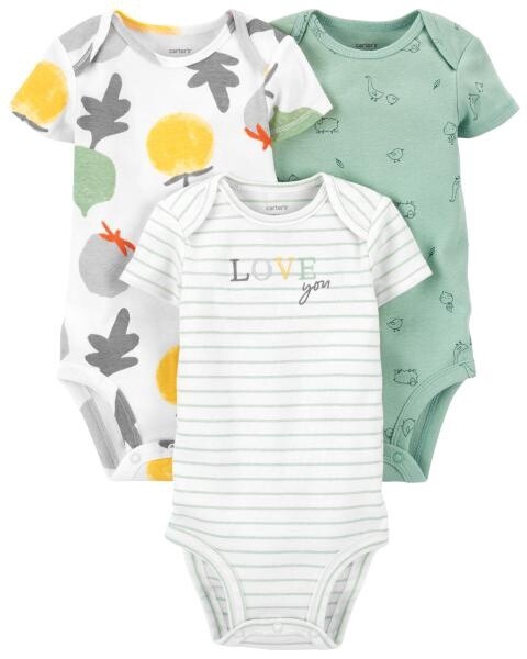 3-Pack Bodysuit, THEME: Veggies, SIZE: 12months