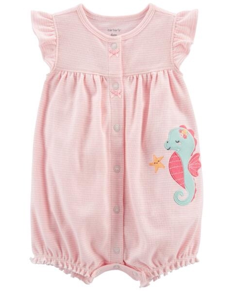 Pink Seahorse Romper