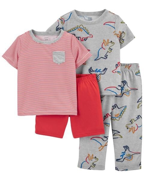 4Pc Poly Dinos Toddler Pajamas
