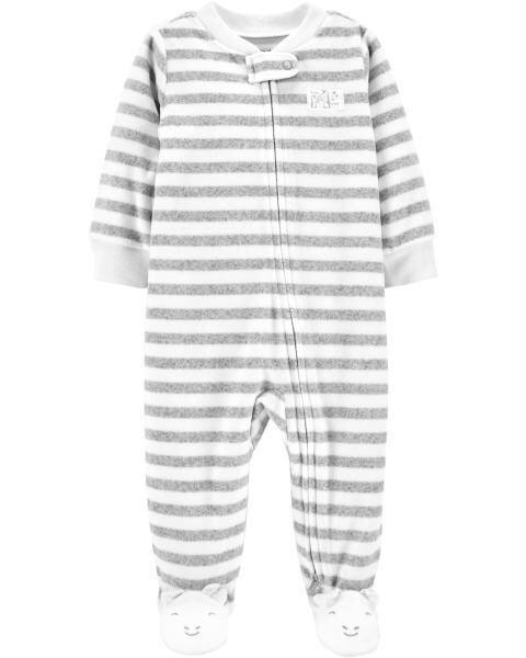 Micro Fleece Grey Stripe