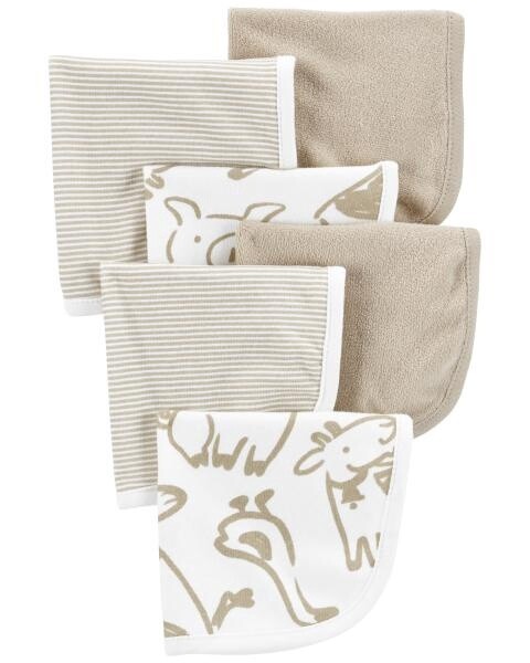 6 Pack Washcloth Animals Neutral