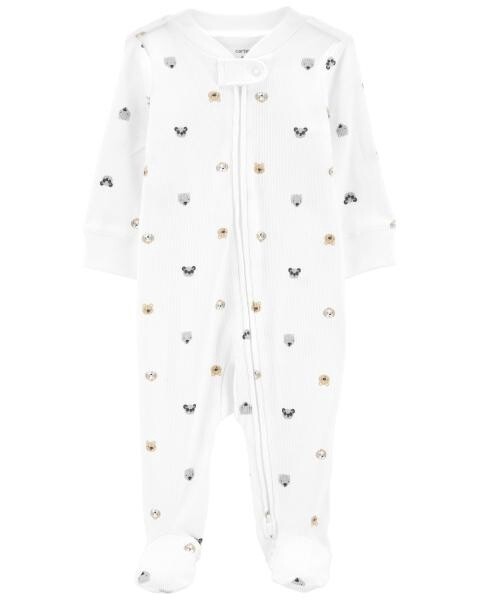 White Baby Animals Babygrow