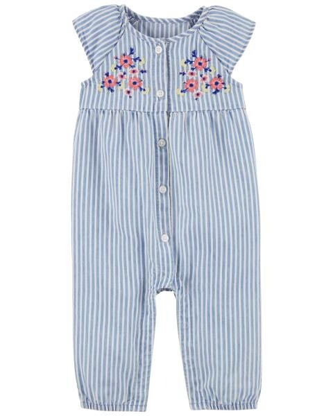 Girls Stripe Jumpsuit