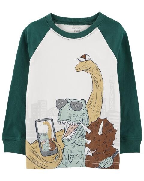 Green Dinosaur Long Sleeve Tee