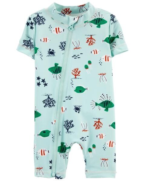 1Piece Blue Sea creature Swimwear