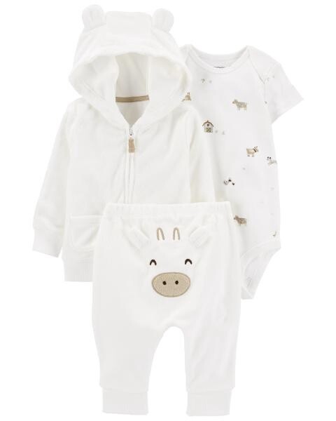 Baby 3-Piece Terry Little Cardigan Set
