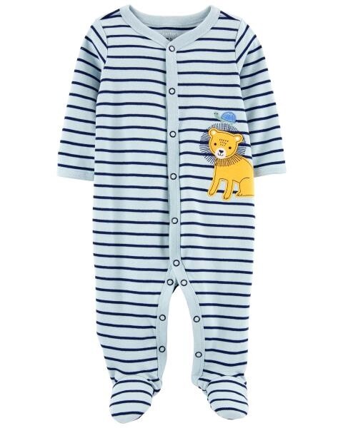 Lion Snap-Up Cotton Sleep &amp; Play