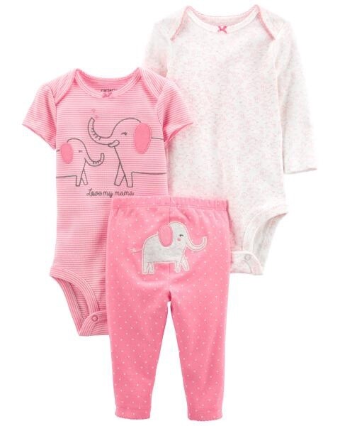 Baby 3-Piece Elephant Little Character Set, SIZE: 12months