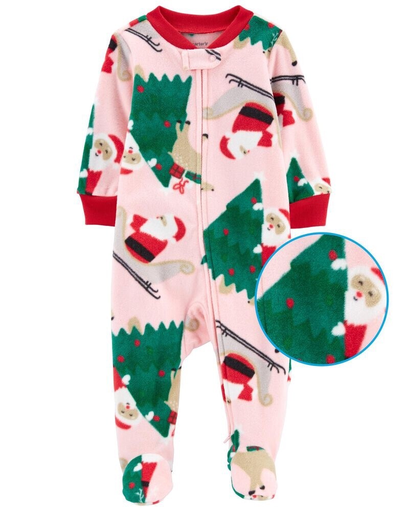 Santa Fleece Zip Up and Play