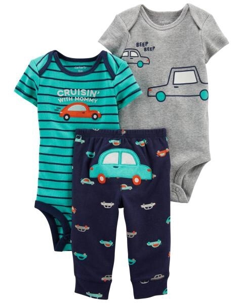 3-Piece Car Little Character Set, SIZE: Newborn