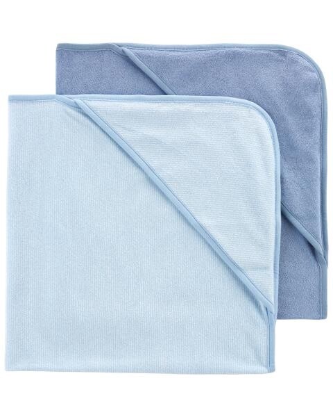 2-Pack Baby Bath Towel, COLOUR: Blue