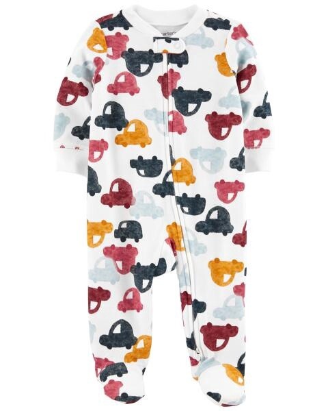 Baby Cars 2-Way Zip Cotton Sleep &amp; Play