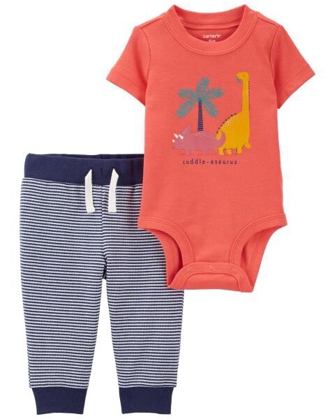 Coral Baby 2 Piece Dinosaur Bodysuit Pant Set