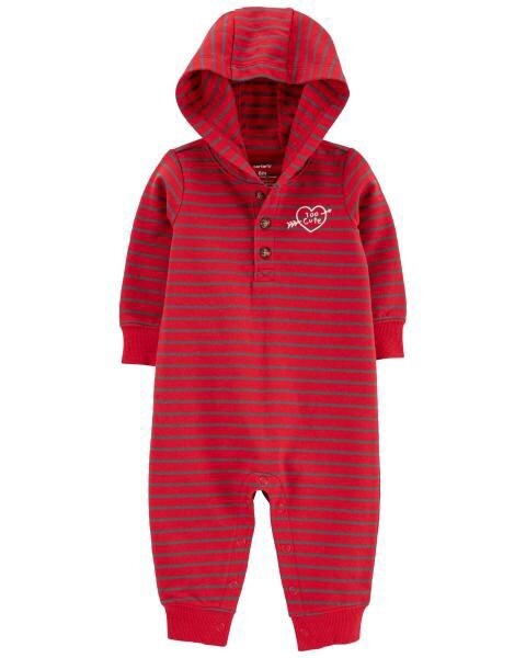 Red Stripe Valentine&#39;s Day Baby Grow