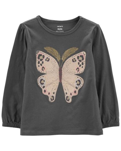 Grey Butterfly Top