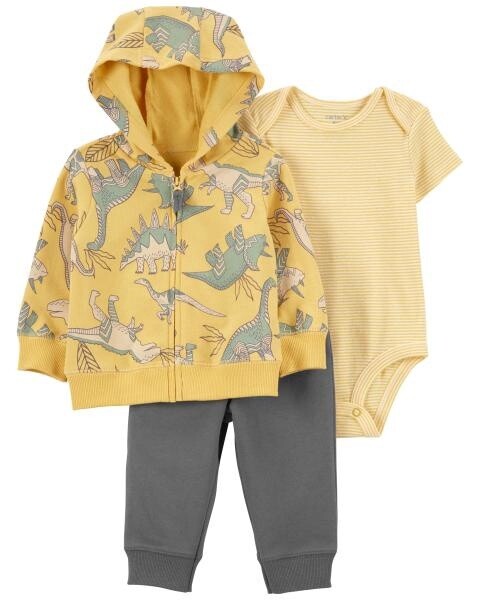 Yellow Dino Cardigan Set