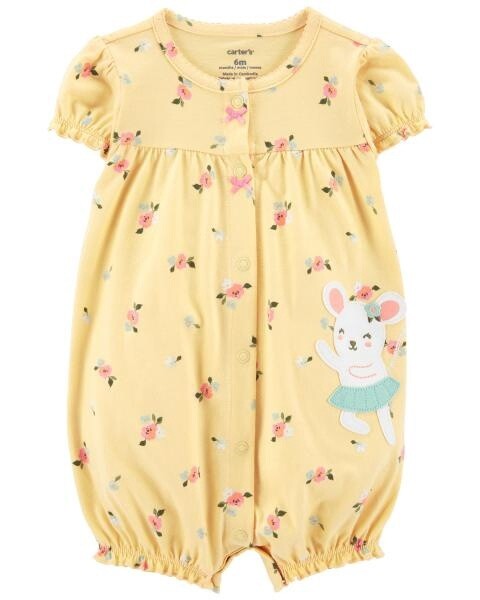 Yellow Floral Mouse Romper