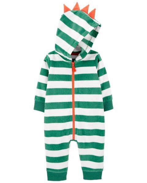 Green Stripe Dino Babygrow