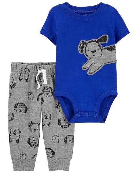 2 Piece Blue Dog Set