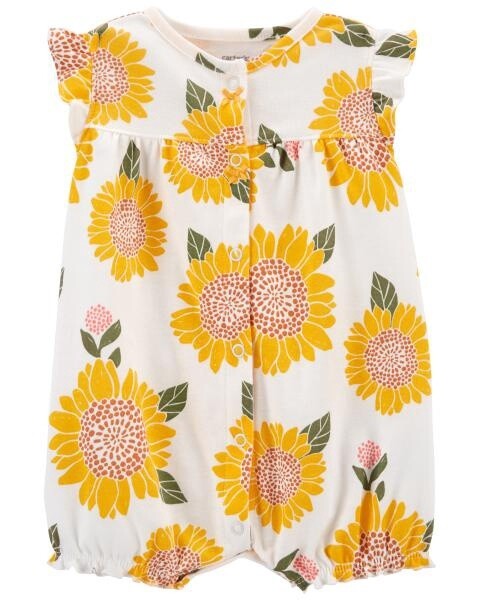Ivory Sunflower Romper