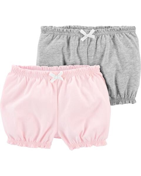 2-Pack Pull-On Bubble Shorts, COLOUR: Pink &amp; Grey, SIZE: 12months