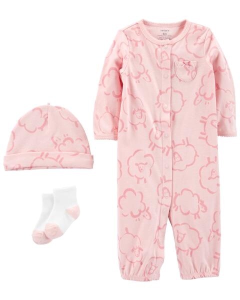 3 Piece Converter Gown Pink Set