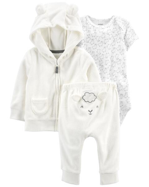 3 Piece Cardigan Set White