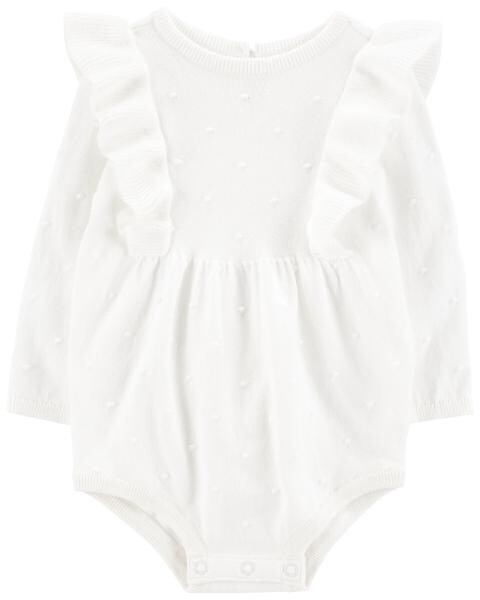 1 Piece Knitted Bubble White Bodysuit