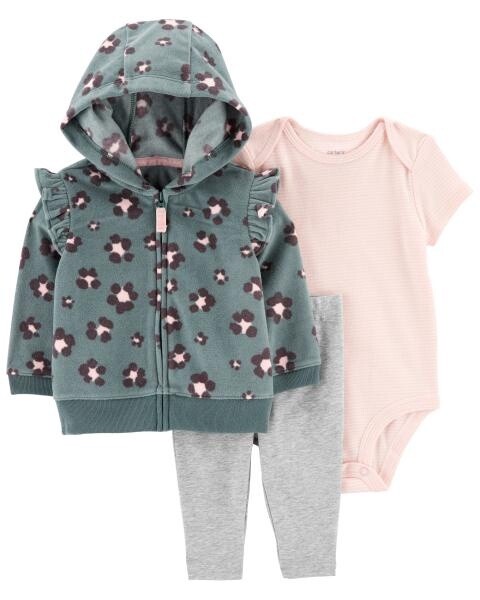 3 Piece Leopard Cardigan Set