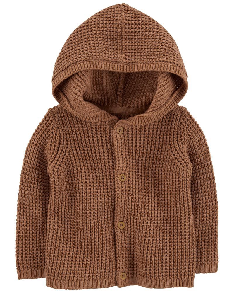 Brown Hooded Cardigan