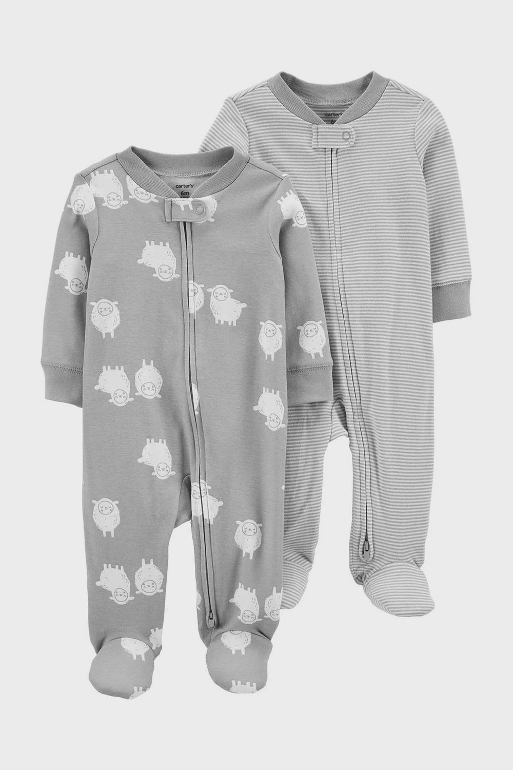 2 Pack Babygrow Grey Lamb
