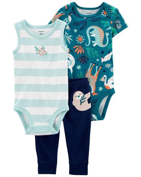 3 Piece Blue Sloth Little Character Set