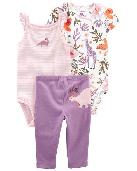 3 Piece Purple Dino Little Character Set
