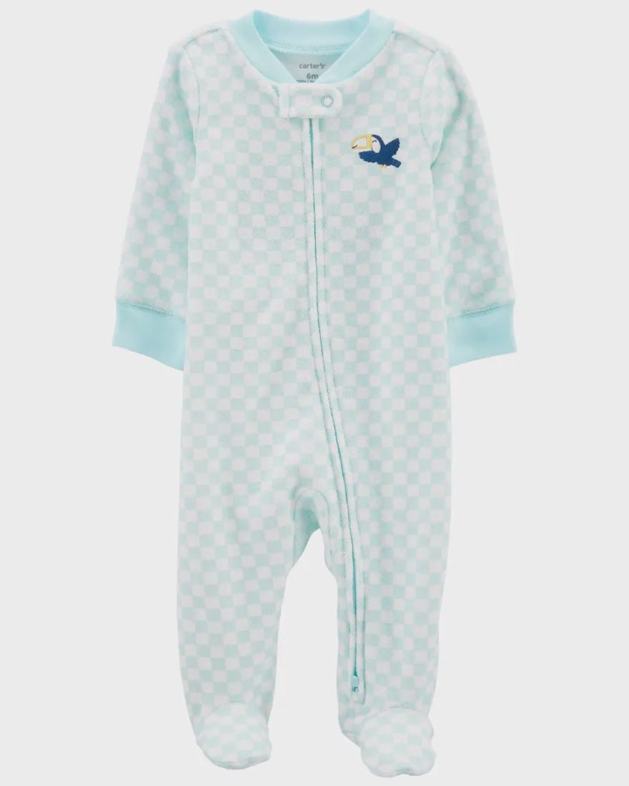 Textured Toucan Baby Grow