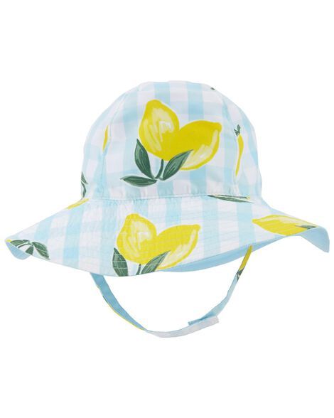 Reversible Lemon Gingham Sun Hat