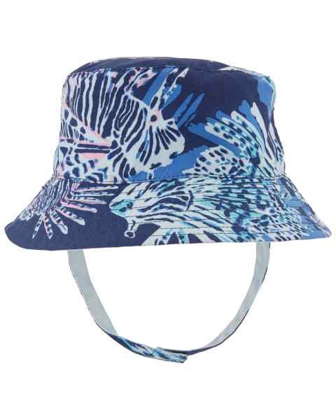 Blue Ocean Print Reversible Sun Hat