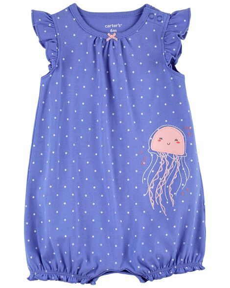 1 Piece Blue Jellyfish Romper