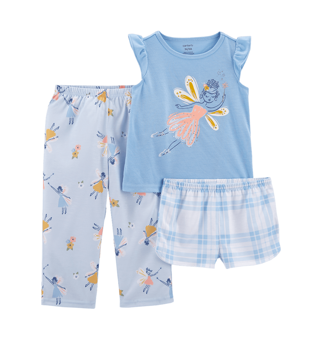 3 Piece Toddler Blue Fairy Pajamas