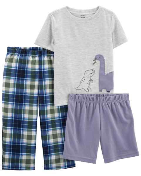 Toddler 3-Piece Dinosaur Loose Fit Pajamas