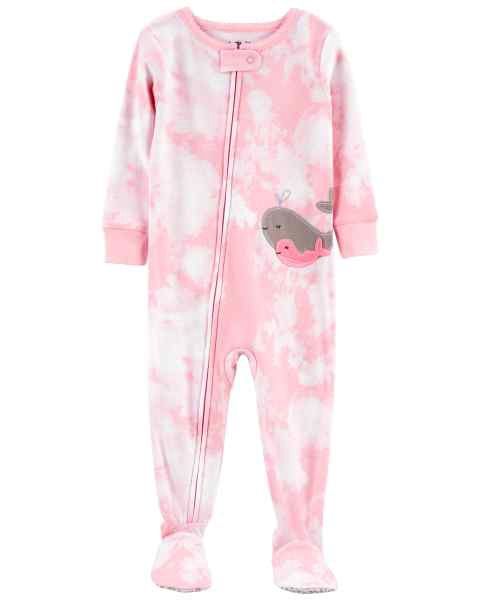 Pink Tie Dye Whale Baby Grow