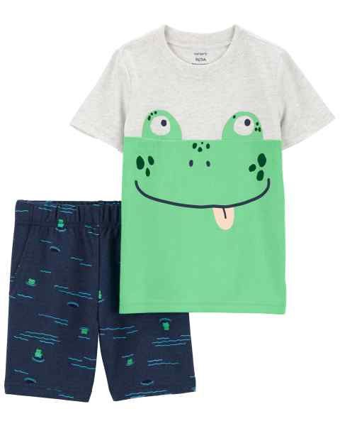 2-Piece Toddler Frog Tee &amp; Short Set