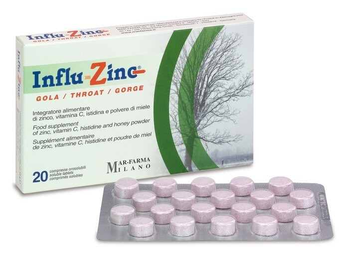 INFLUZINC GOLA 20CPR OROSOL