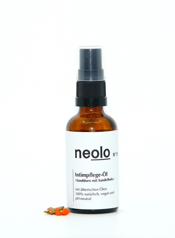 NEOLO • OLIO di cura intimo vaginale «Sanddorn mit Sandelholz» per una vagina molto secca
