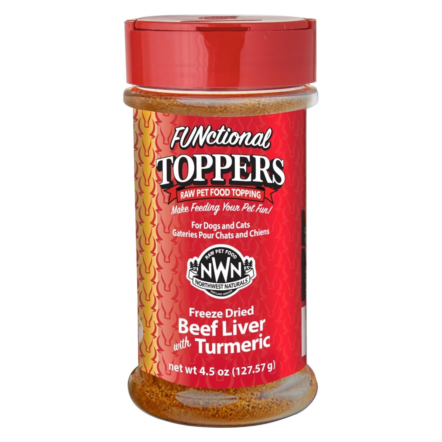 FUNctional Toppers Freeze Dried Beef Liver & Turmeric 4.5oz