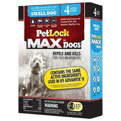 PetLock Max Flea and Tick for Dogs 5 - 10lb - 4 Month Supply