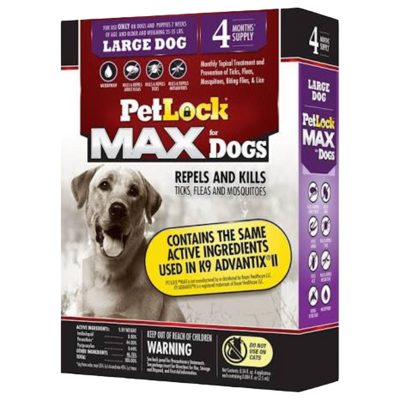 PetLock Max Flea and Tick for Dogs 21 - 55lb - 4 Month Supply