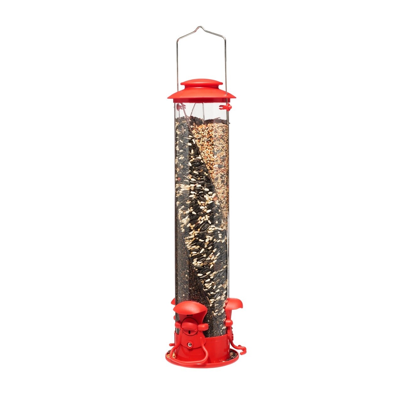 Nature&#39;s Yard Triple Twist Tube Feeder Red