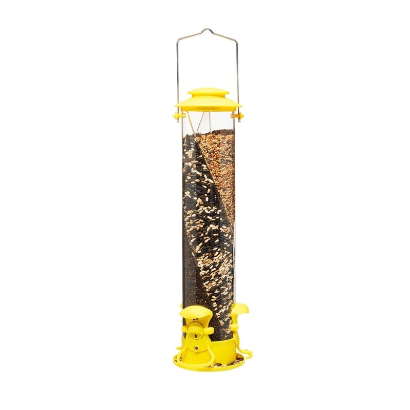 Nature&#39;s Yard Triple Twist Tube Feeder Yellow